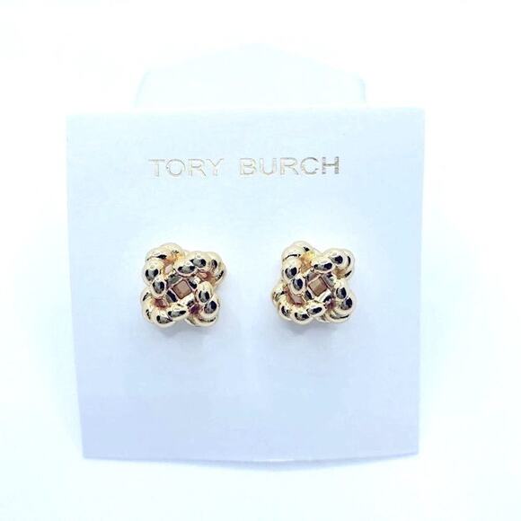 NWOT Tory Burch Gold Knot Stud Earrings - Picture 1 of 4